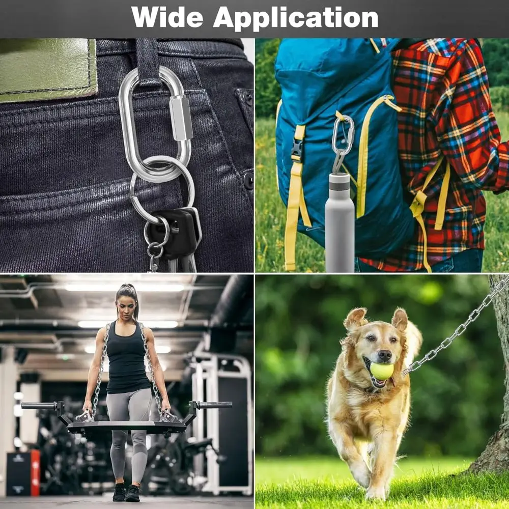 Nuevo Conector de cuerda ovalado de enlace rápido de acero inoxidable 304, mosquetón de bloqueo en forma de D, Clip para acampar - imagen 3