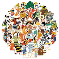 Pegatinas de animales en acuarela impermeables para decorar