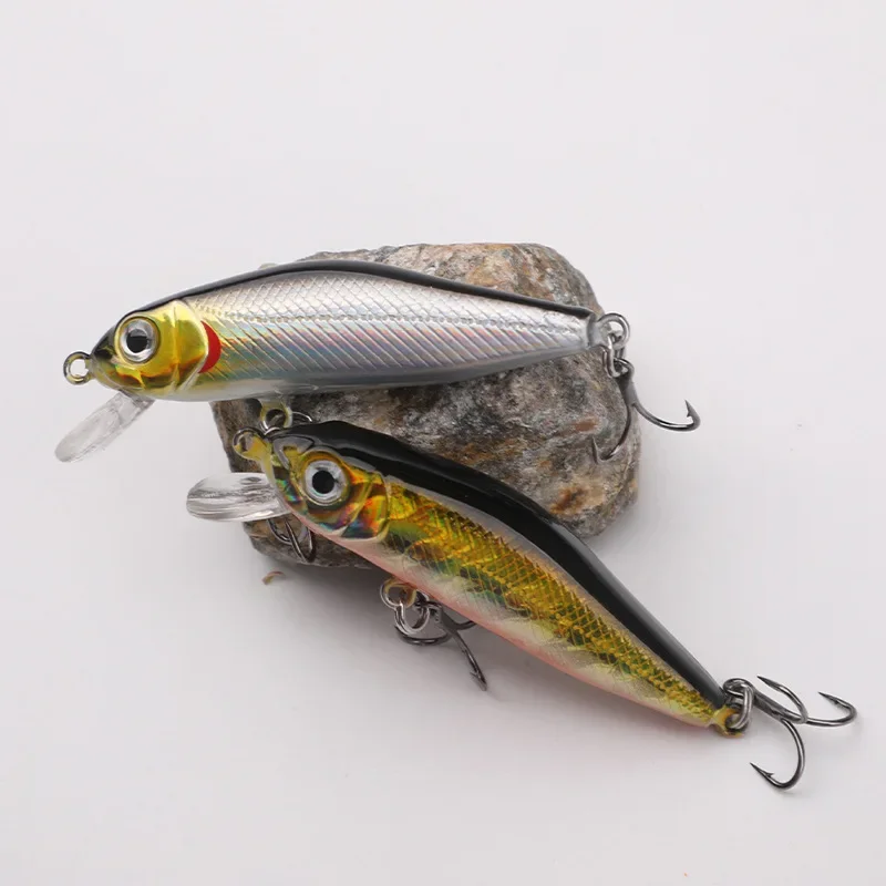 Señuelos de pesca modelo caliente de 5,5 cm y 4,5g, cebo duro de 6 colores para elegir, calidad profesional de pececillo, profundidad de 0,8-1,5 m, lubina cruzada - imagen 4