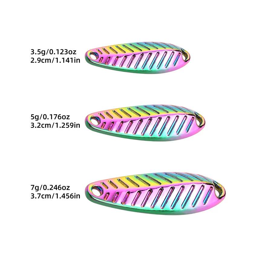 12/36pcs Fishing Lures Spoon 3.5g 5g 7g Mix Color Fishing Bait Spoon Hard Lures Metal Lures Set - imagen 2