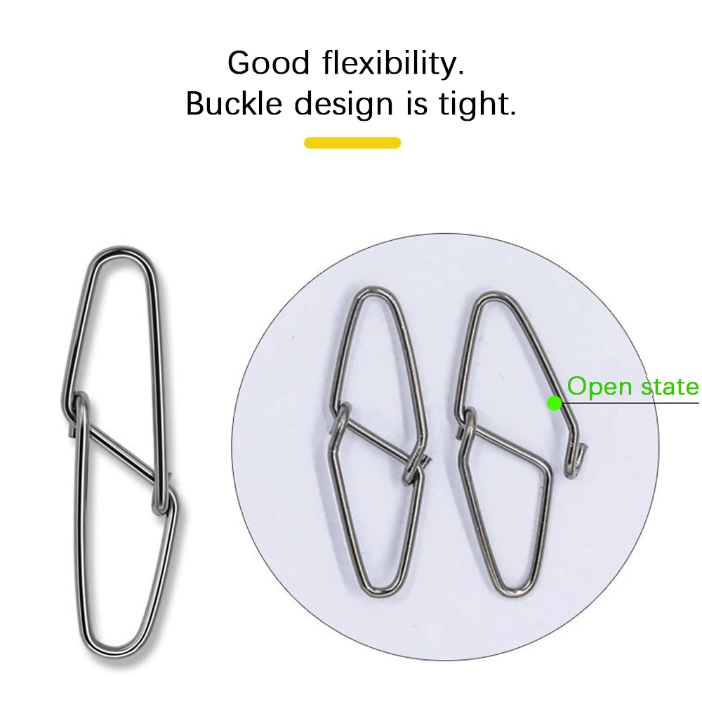 DNDYUJU-Pin de pesca de acero inoxidable 50X, seguro de diamante, rodamiento a presión, giratorio, accesorios de pesca, Conector de señuelo - imagen 4