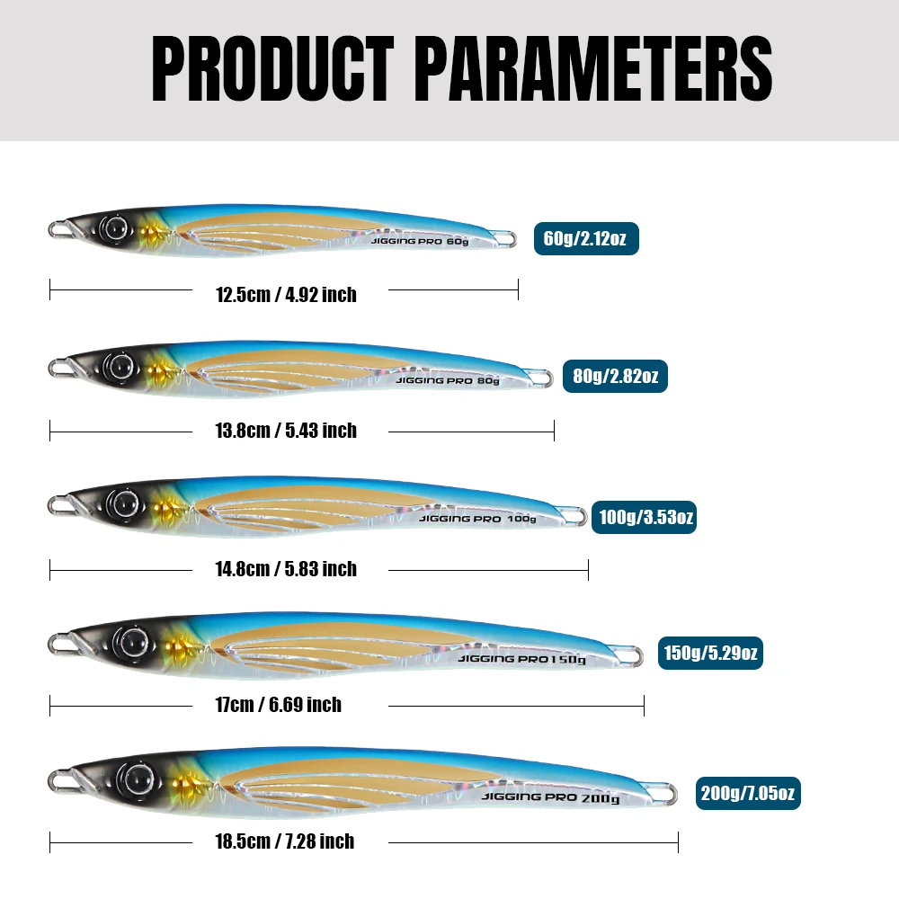 JIGGINGPRO 60g 80g 100g 150g 200g THEOS Metal Jig Shore Offshore Jigging señuelo aparejos de pesca de mar atún Amberjack Kingfish - imagen 2