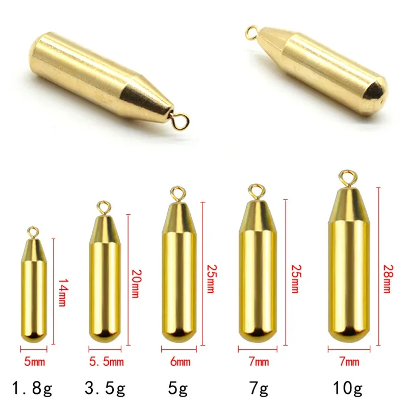 Plomos Dropshot cilíndricos de cobre para pesca Finesse - imagen 4