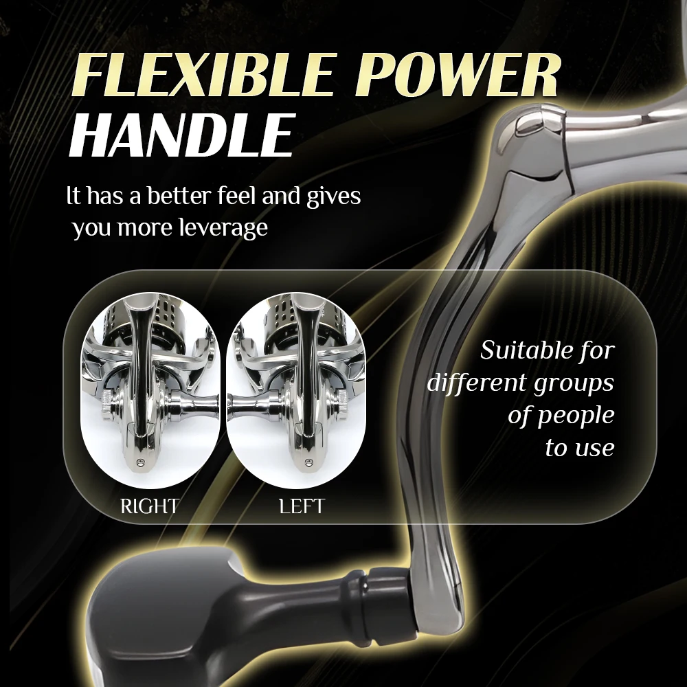 ROOBLINOS TW II 5,2: 1 relación de engranaje carrete giratorio ligero 2000-5000 carrete fundición suave izquierda/derecha Convertible versátil Fishi - imagen 2