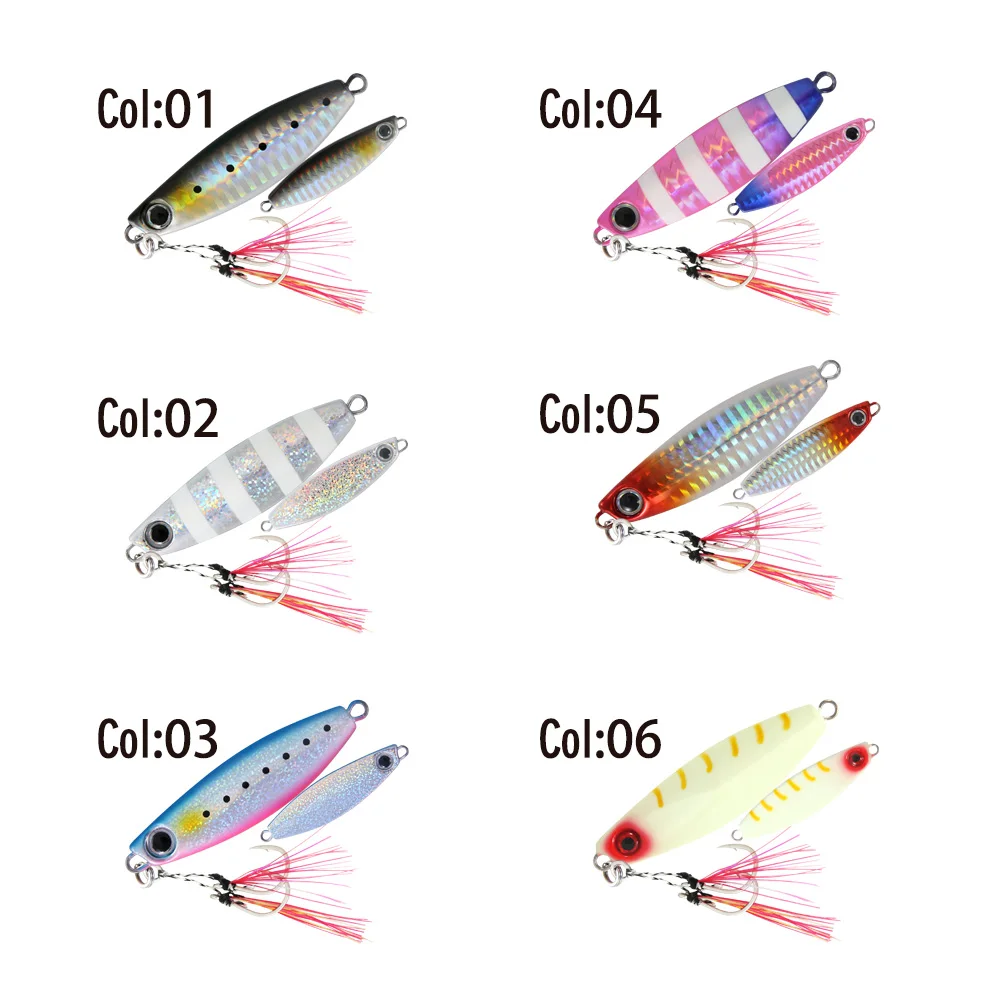 WEIHAI FSTK-señuelo de jigging de Metal, plantilla de paso lento, 10, 20, 30g, 40g, 60g, plantilla de paso lento, cuchara, pesca de fundición, cebo Artificial - imagen 4