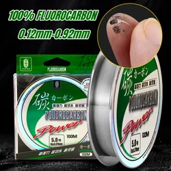 Línea de pesca de fluorocarbono 100%, sedal de fibra de carbono, superfuerte, Japón, 100mm-0,12mm, sedal de hundimiento de monofilamento, 0,92 m, 50m pesca accesorios de pesca pesca accesorio pesca accesorios mar hilo