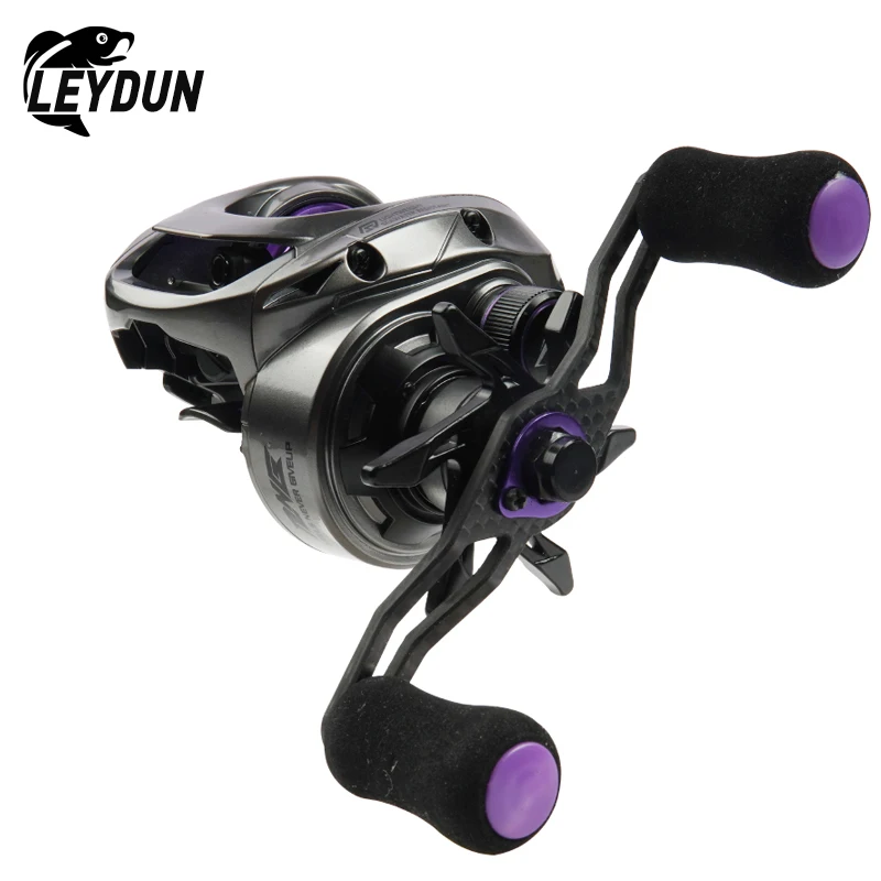 LEYDUN-carrete de pesca ultraligero y poco profundo, sistema de freno magnético de fundición larga y Micro bobina, 9 + 1BB, 7,1g, 195: 1 - imagen 2