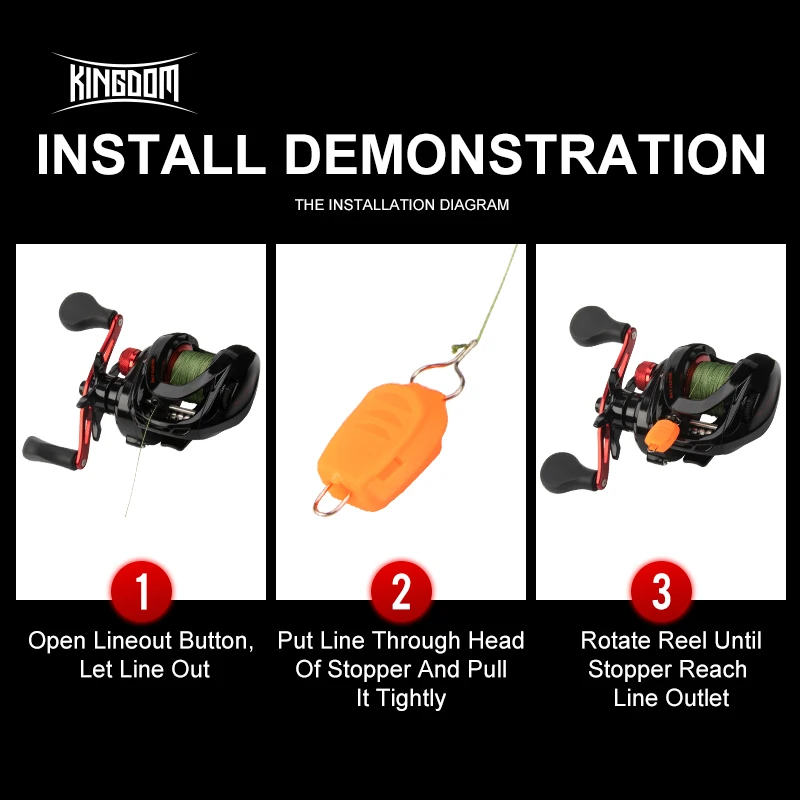 Kingdom-accesorios de pesca, tapón de carrete de sedal, soporte de gancho para caña de pescar, anzuelos de tiro seguro, herramienta de mantenimiento seguro - imagen 4