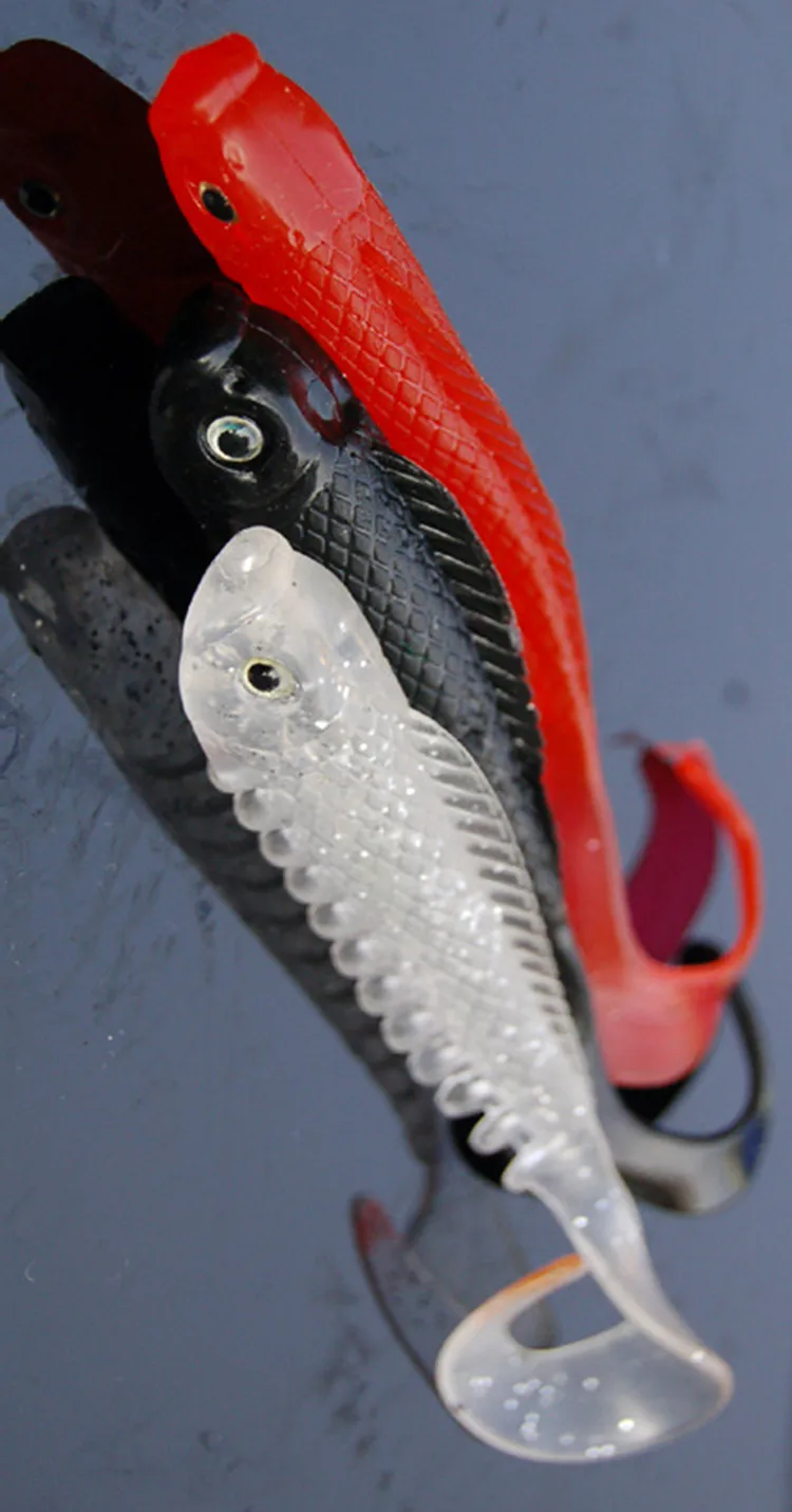 Señuelo de pesca con cebo suave de cola larga, 10cm/6,6g, gusano, señuelos artificiales, tornillo para vientre, lote de 3 piezas - imagen 5