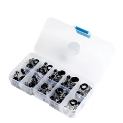 Cañas de pescar de acero inoxidable, 45 piezas, guías de fundición larga, anillos de guía ocular, juego de accesorios