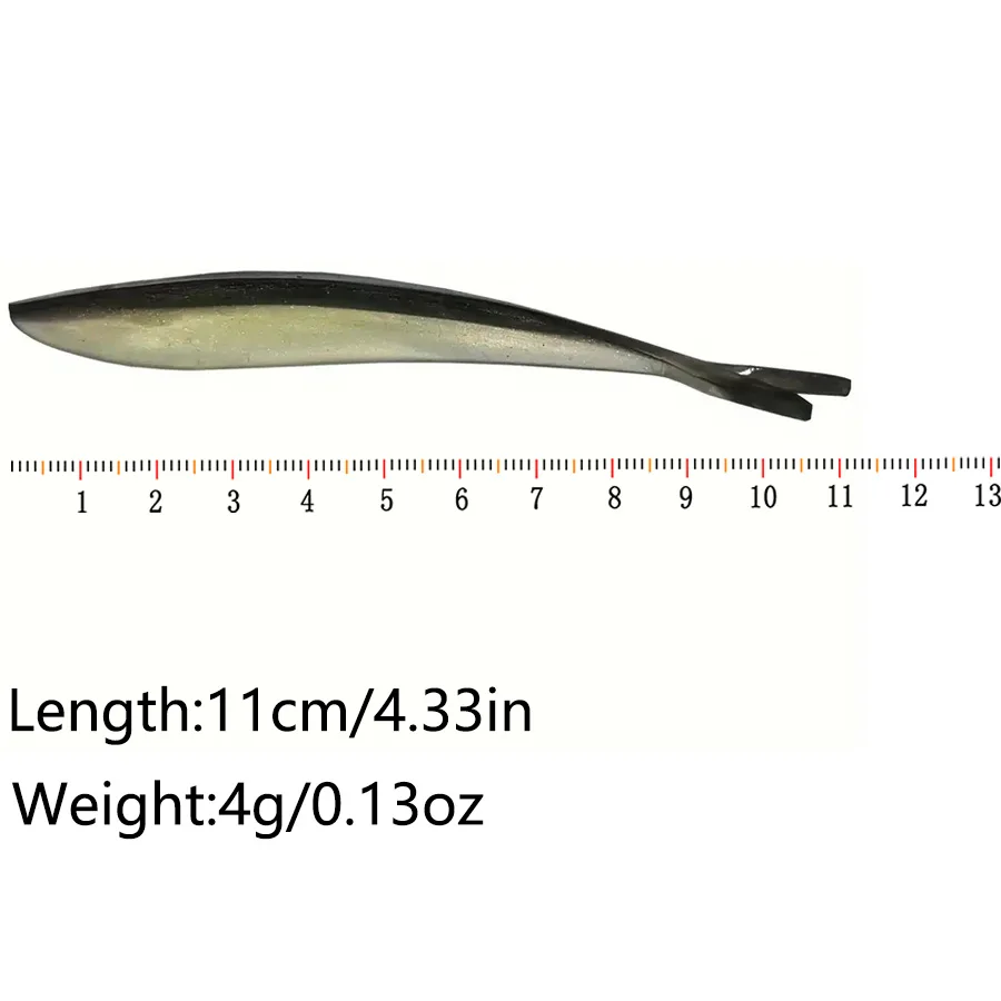 30 Uds. Señuelo de pesca Easy Shiner 110mm Wobblers para lubina, Lucio, carpa, pesca, señuelos blandos, cebos de plástico Artificial de silicona Swimbait - imagen 5
