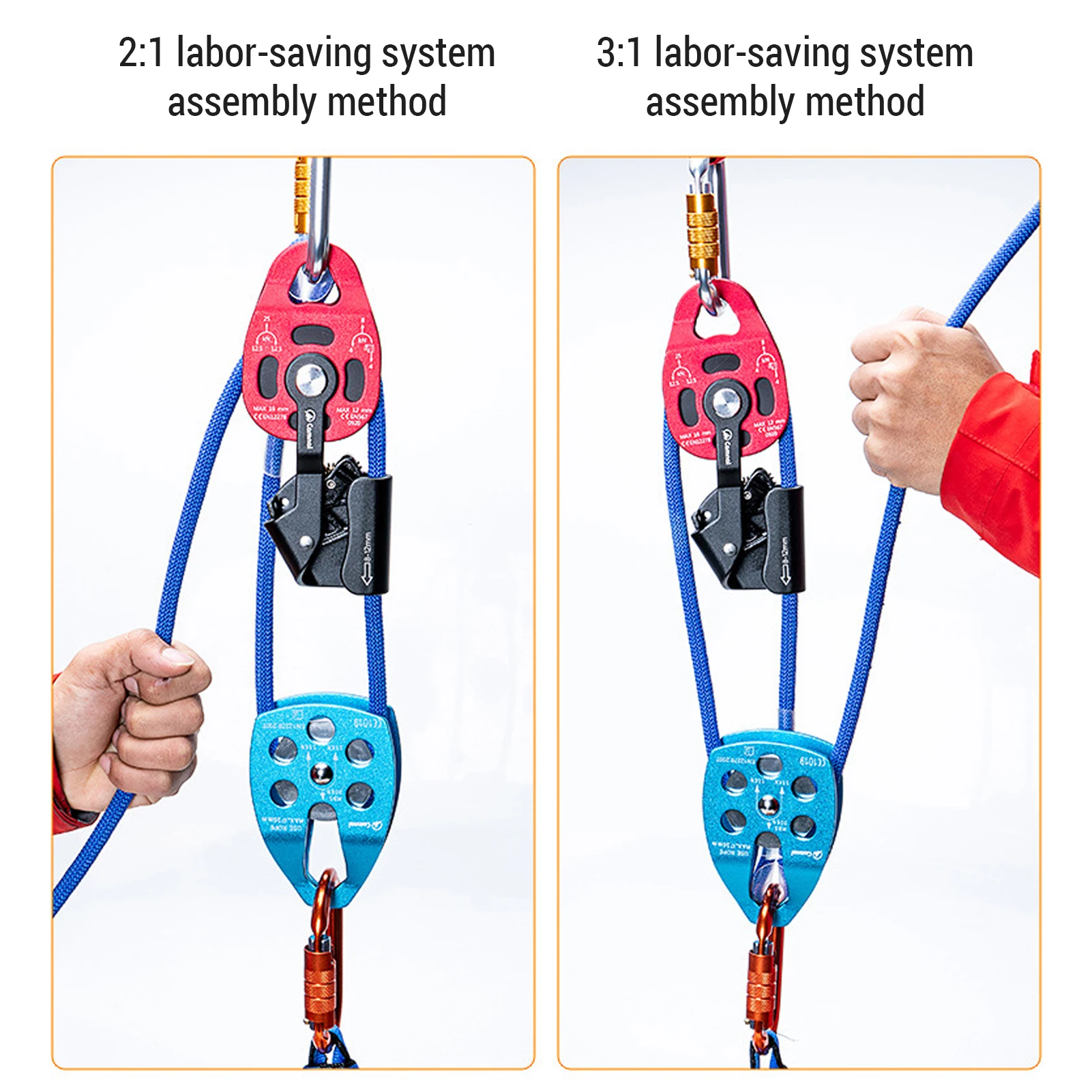 Polea elevadora pesada de aluminio de 4KN, polea móvil de cuerda giratoria única de alta resistencia, rueda giratoria única, polea elevadora pesada - imagen 4