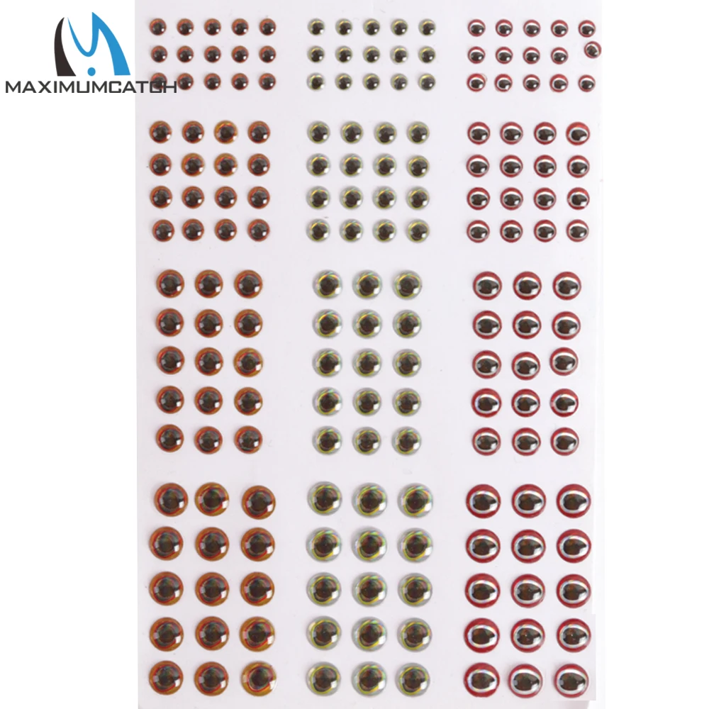 Maximucatch-señuelo para pesca con mosca, ojos 2D/3D/4D 3/4/5/6mm, Material para atado de moscas, cebos DIY para hacer ojos de pez - imagen 5