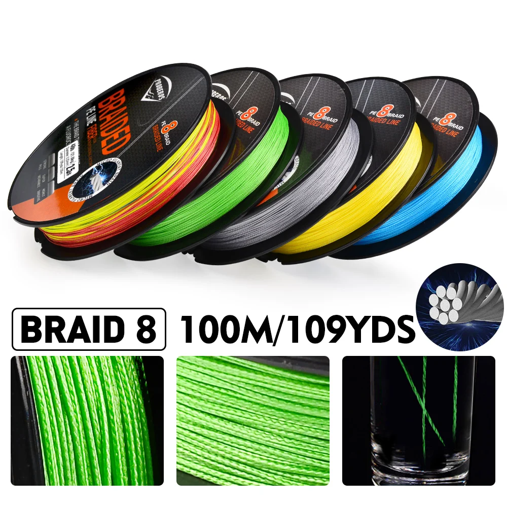 PROBEROS-sedal de pesca trenzado súper fuerte, 8 hebras, multifilamento de 100m/109YDS, línea trenzada antiabrasión, disponible en 22-10 - imagen 3