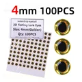 100pcs golden 4mm