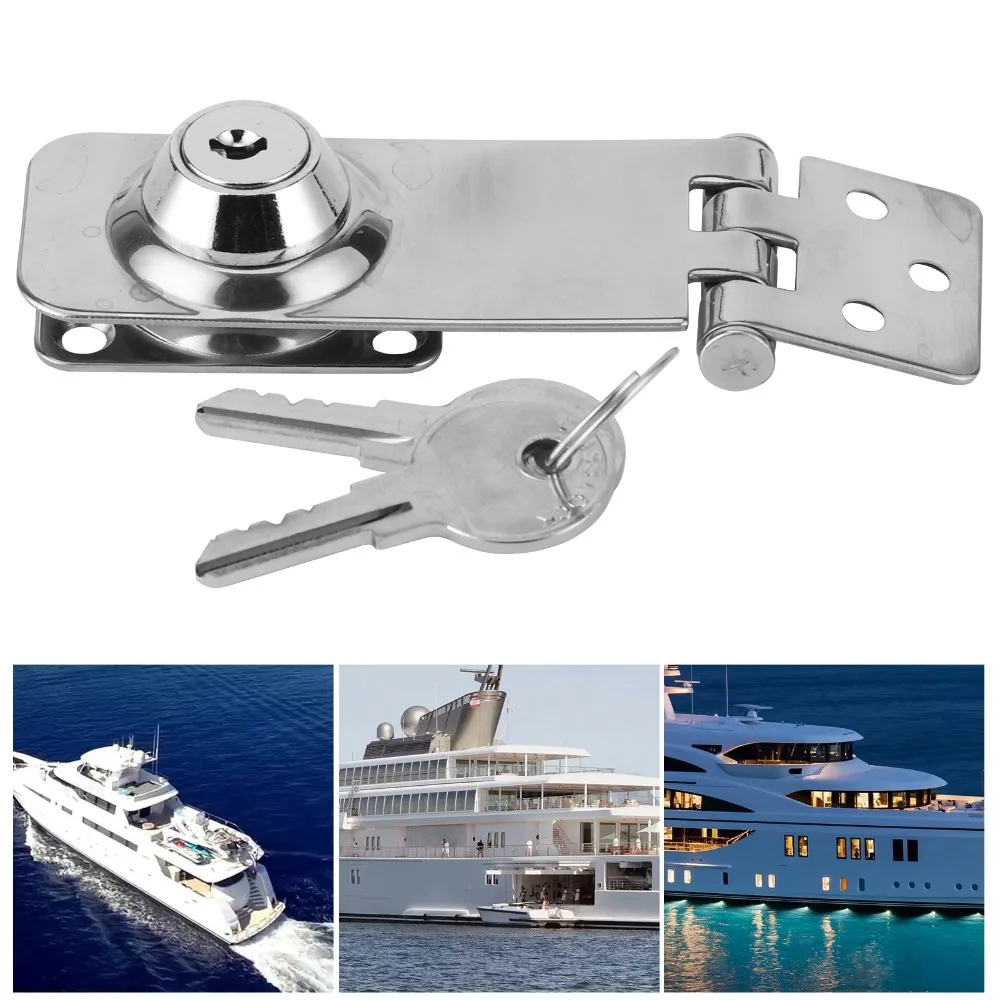Cerradura de Seguridad de Acero Inoxidable 304, Cierres con Pestillo y Llave, Acabado Plateado, Pestillo de Bloqueo, Pestillo para Uso en Yates - imagen 4