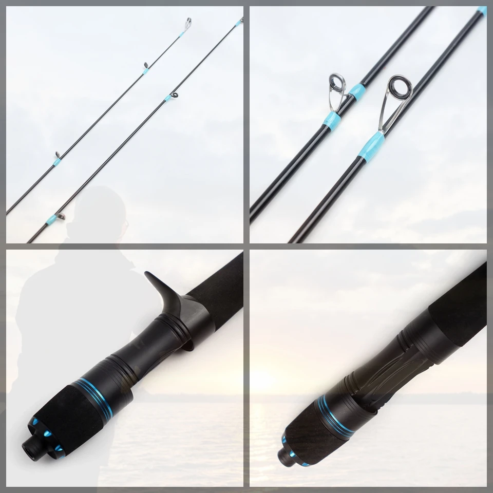 Esta caña lanzadora con un cómodo mango de EVA y un cuerpo de varilla de fibra de carbono duradero, hace un aparejos de pesca profesionales. - imagen 5