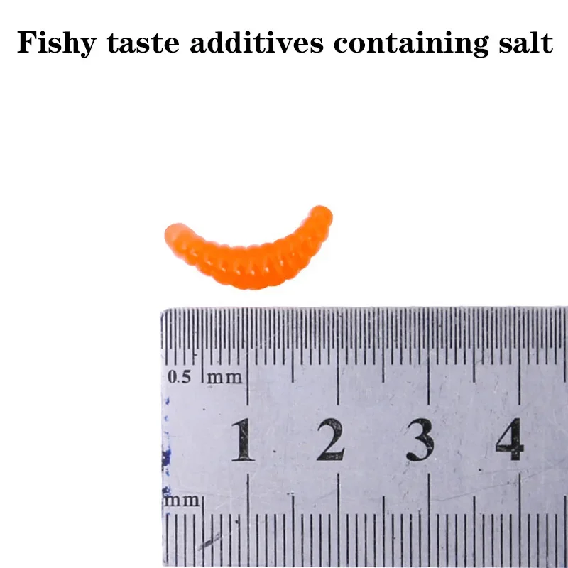 50 o 100 Uds señuelo de pesca gusanos realistas gusano larva cebo suave silicona cebo Artificial gusano de pan olor camarones aditivo lubina carpa - imagen 5