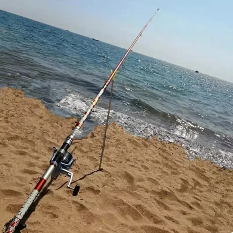 Caña de pescar de carpa, 3 secciones, 35kg de largo, caña de pescar giratoria para Surf, caña de lanzamiento de distancia de fibra de carbono SK dura, 3,3 M 3,6 M 3,9 M 4, - imagen 2