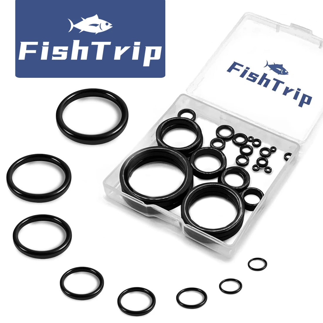 FishTrip 10 Uds ~ 48 Uds Kit de reparación de anillo guía de caña de pescar anillo de cerámica suave resistente al desgaste