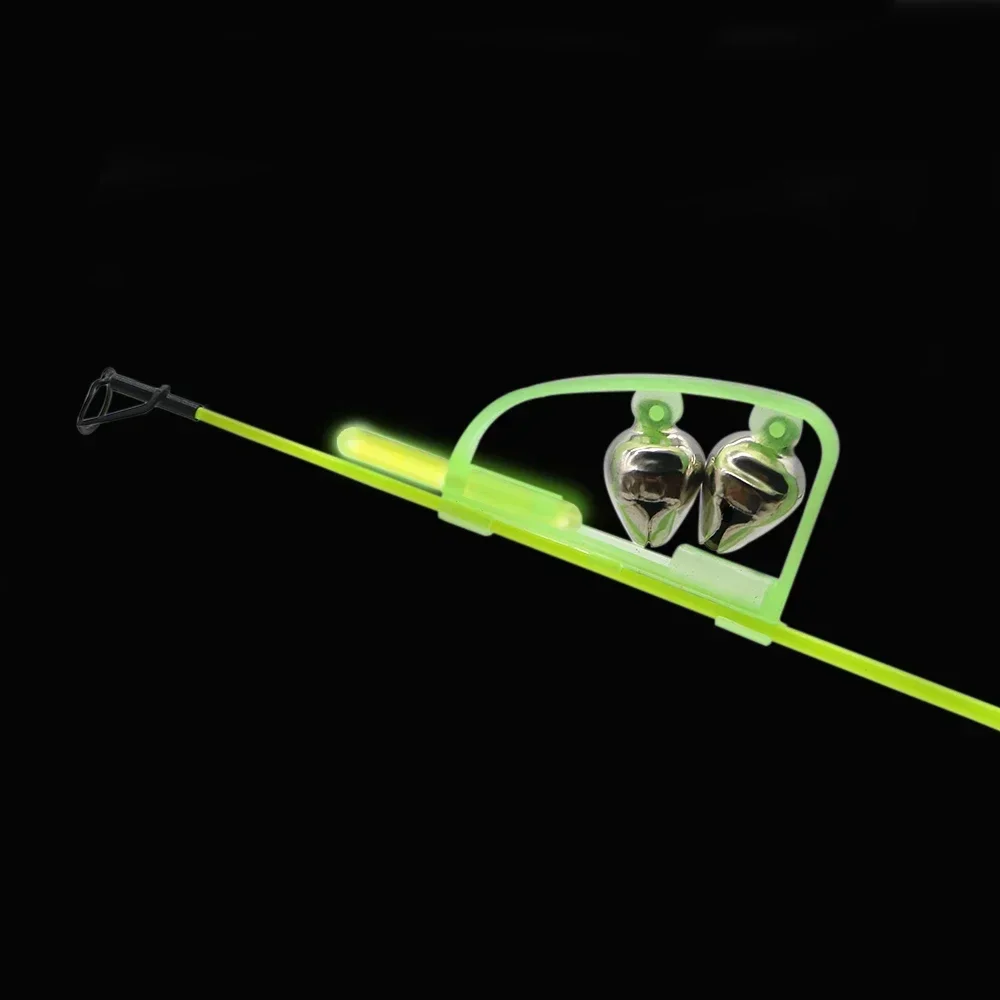 5 uds campanas gemelas de plástico Clip en herramientas de pesca nocturna alarma de mordida de caña accesorios de aparejos de pesca rápidos portátiles - imagen 5