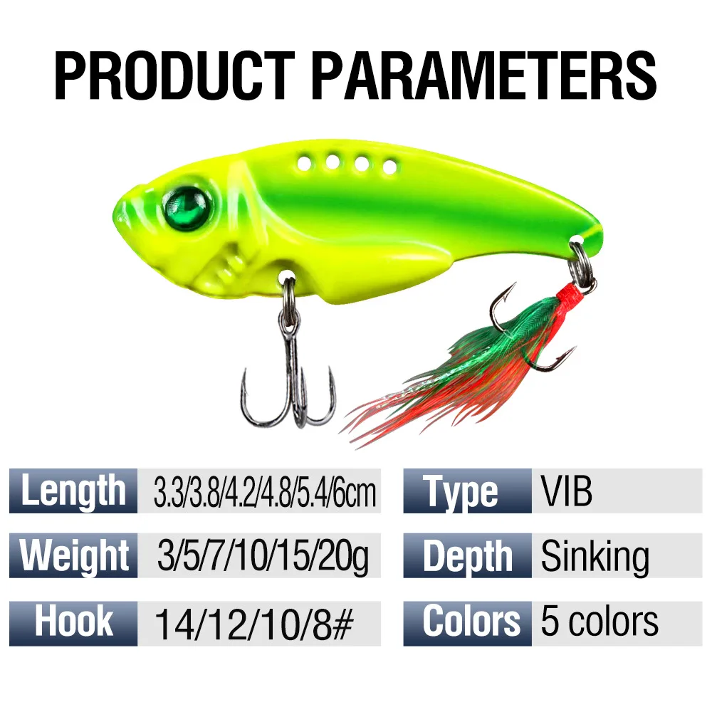 Señuelos de pesca cuchara para Lucio 3g-20g cebo duro con anzuelo triple cuchara oscilante cebo duro de Metal Vib Spoonbait aparejos de pesca señuelos - imagen 4