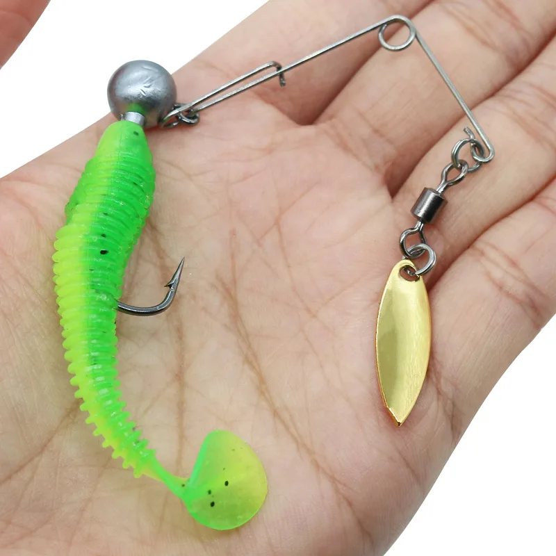 Aparejo de cebo de alambre de pesca, de 10 piezas accesorios de pesca, rotación de lentejuelas, cebo de zumbido compuesto - imagen 3