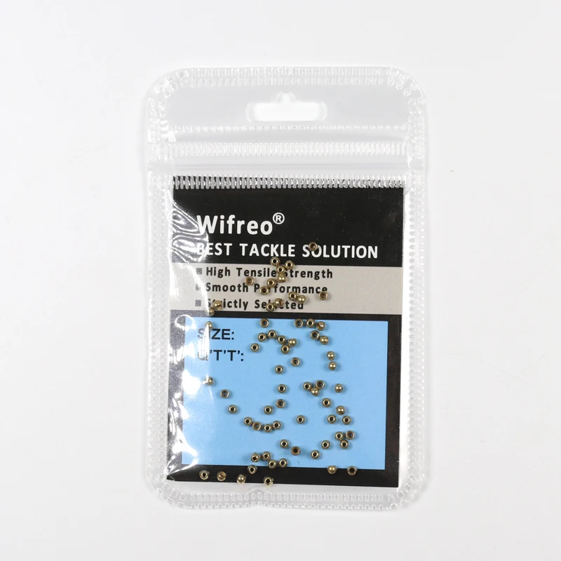 Wifreo 50 Uds. Cuentas de latón para atar moscas, cabeza de cuentas de ninfa, cuentas para atar moscas de 2,4mm, 2,8mm, 3,3mm, 3,8mm, Material de pesca con mosca de China, venta al por mayor - imagen 4