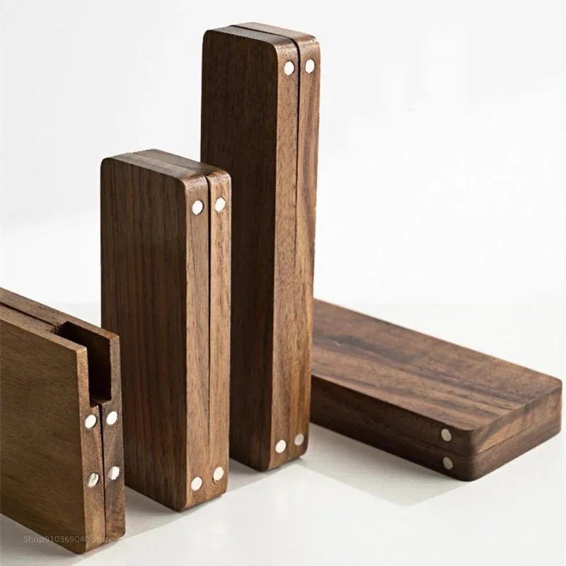 Caja de pintura de acuarela hecha a mano de madera portátil, caja de succión magnética vacía, paleta de artista, boceto de viaje, pintura, suministros de arte - imagen 3