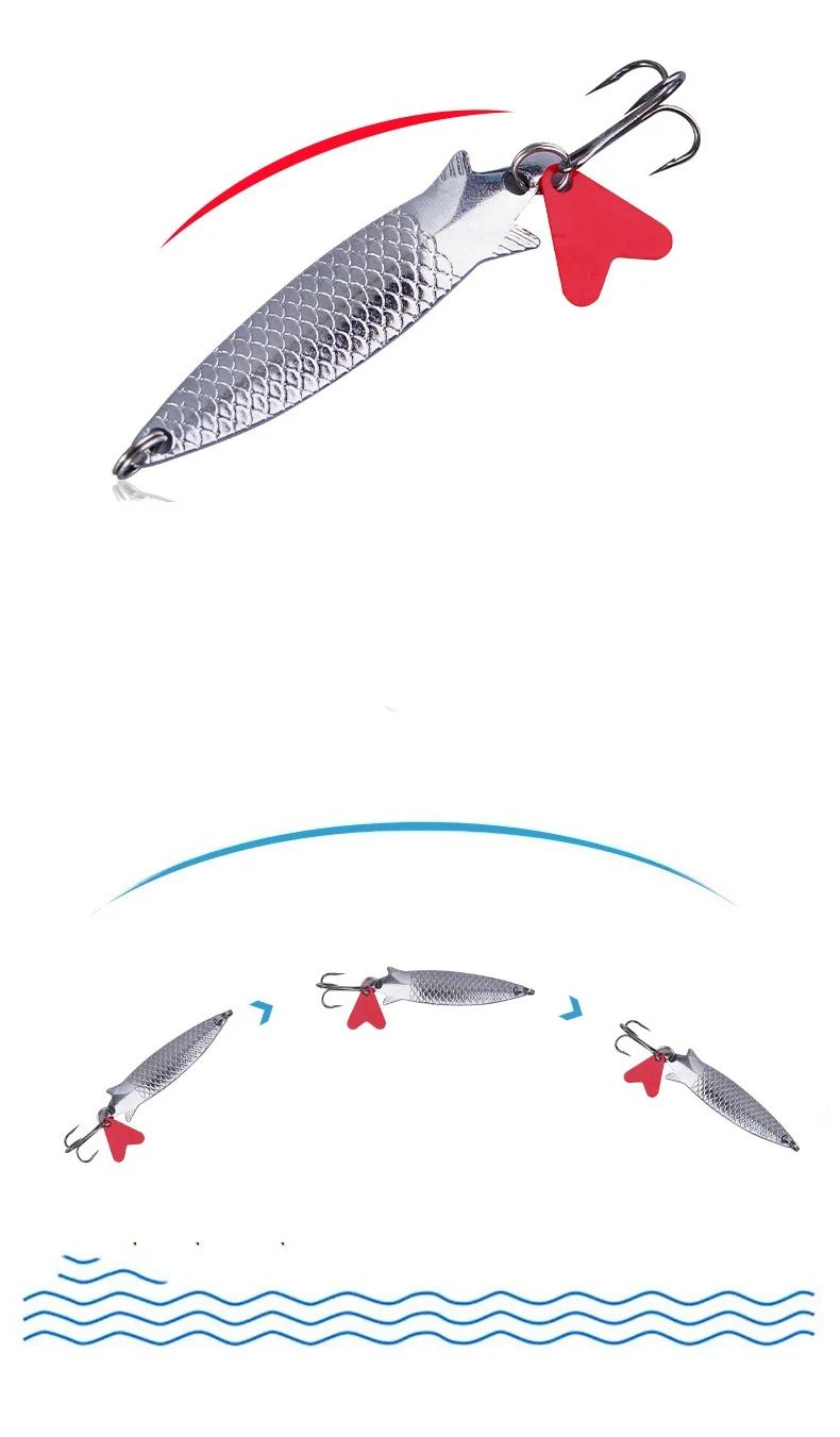 Jig Metálico Cuchara con Figura Escamosa – Señuelo artificial largo alcance - imagen 5