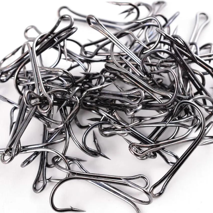 Anzuelo doble de caña larga para pesca, caja de aparejos para señuelos blandos, anzuelo Duple para anzuelo de lubina, 10 unidades - imagen 2