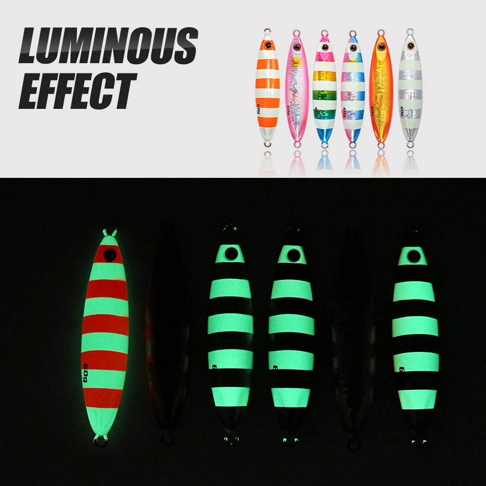 CASTFUN 20g 30g 40g 60g plantillas de paso lento plantilla de Metal de fundición larga señuelo de Jigging de orilla Señuelos de pesca de mar cebo Artificial - imagen 3