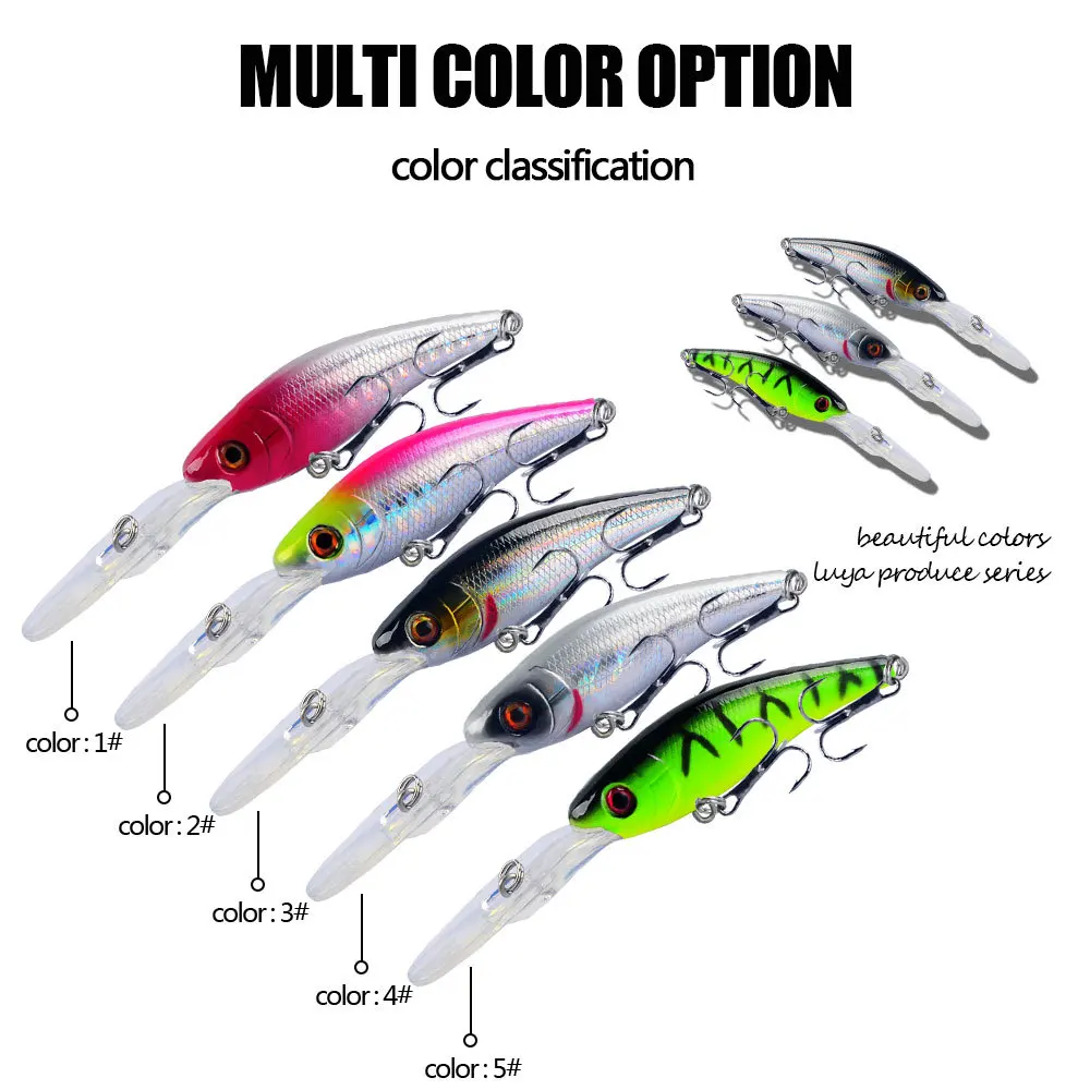 Señuelos Crankbait flotantes con ojos 3D – Plástico duro acabado láser - imagen 2