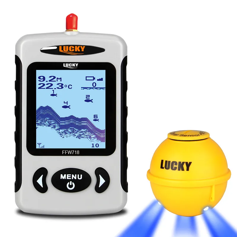 LuckyFFW718LA Draadloze Draagbare Fishfinder 45M/135FT Sonar Dieptemeter Alarm Ocean River Lake - imagen 3