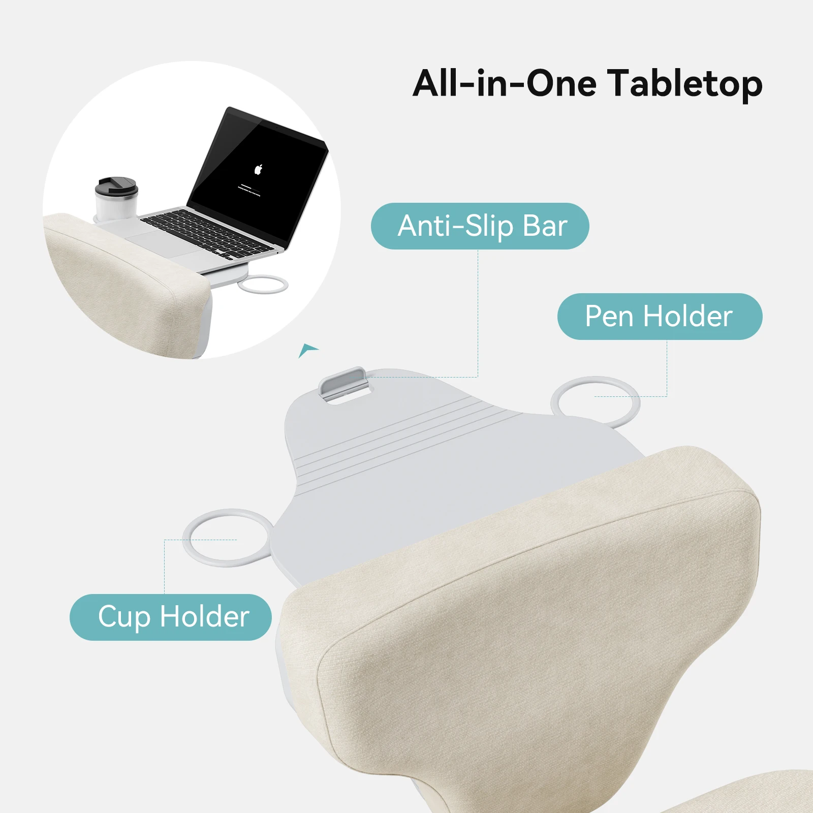 Silla oficina Newtral FP sin reposabrazos – Gamer con bandeja ajustable - imagen 3