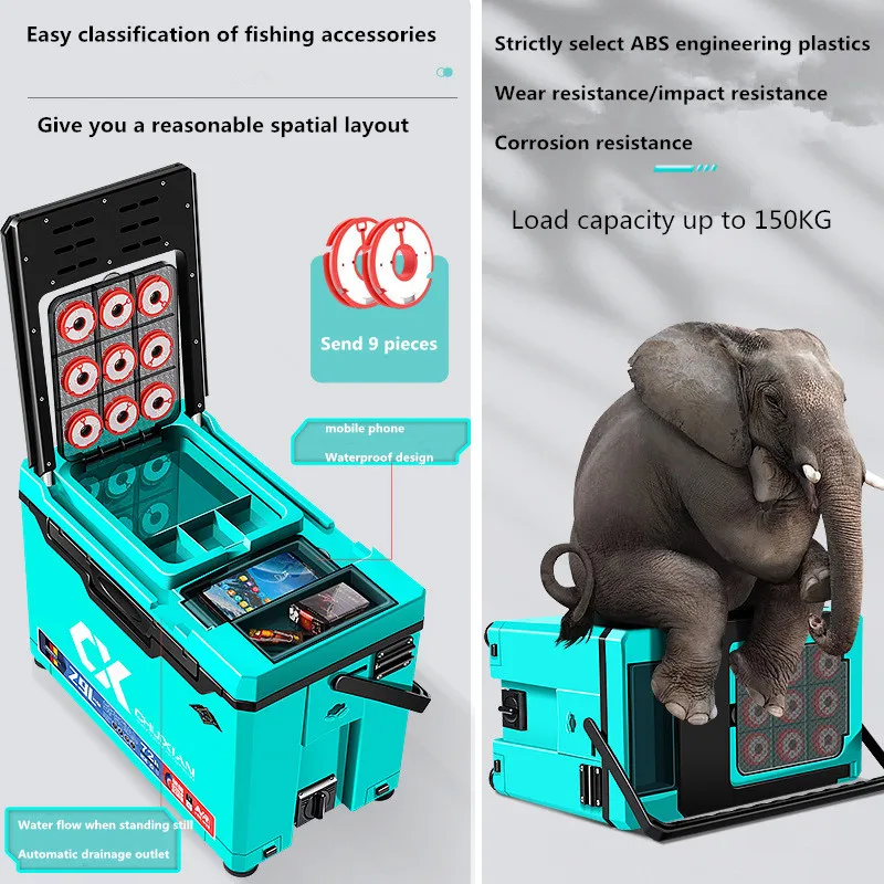 Juego completo de caja de pesca, Cubo de pesca multifuncional, plataforma de pesca para sentarse, accesorios de pesca salvajes al aire libre, nuevo - imagen 5