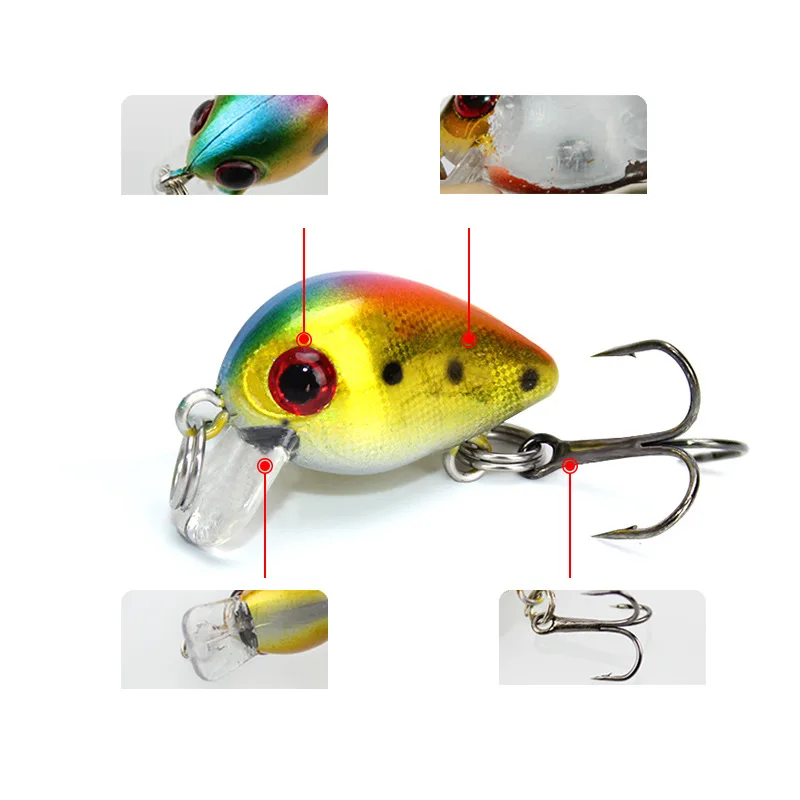 Mini Señuelos de Pesca de pececillo que se hunden, 10 Uds., 30mm, 1,5G, Jerkbaits, cebo Artificial de Peche, señuelo Wobbler para pesca de carpa, lubina y trucha - imagen 3