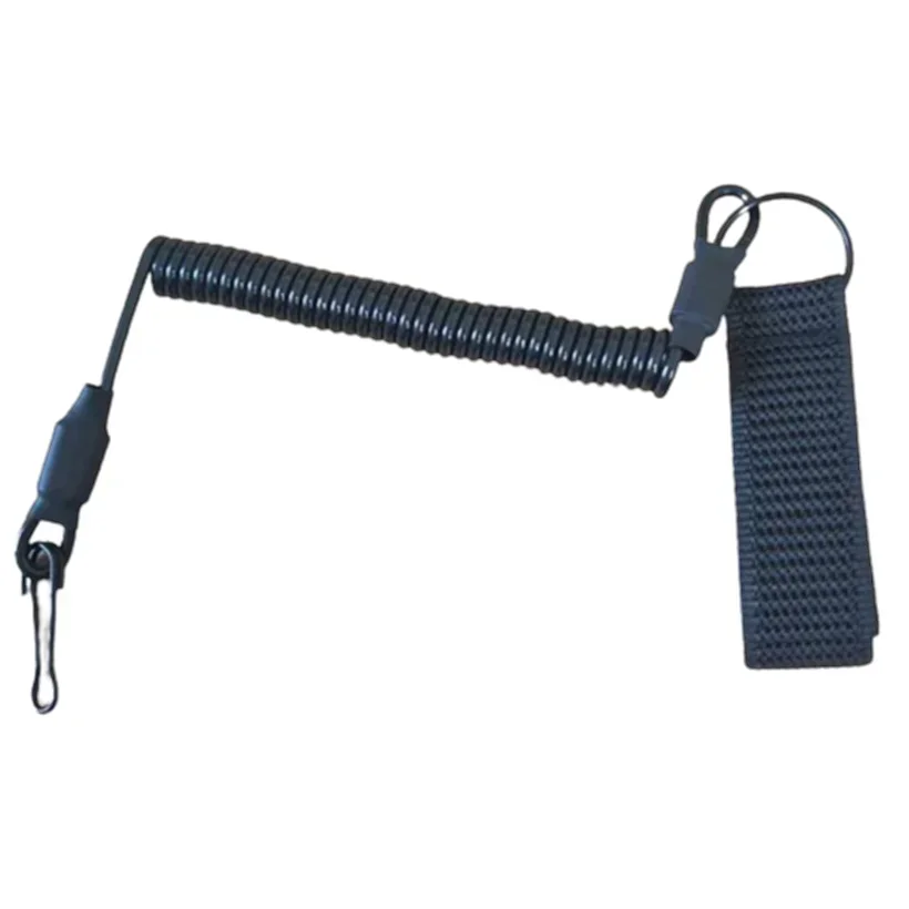 Cuerda elástica para llavero, cuerda táctica antipérdida de resorte militar, correa de seguridad para arma, llavero, linterna, accesorios de caza - imagen 4
