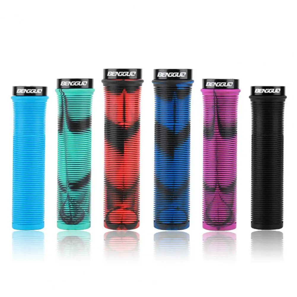 1 par de empuñaduras de manillar de bicicleta cubierta de manillar de goma suave estampado de camuflaje antideslizante MTB manillar de bicicleta manga empuñaduras de bicicleta