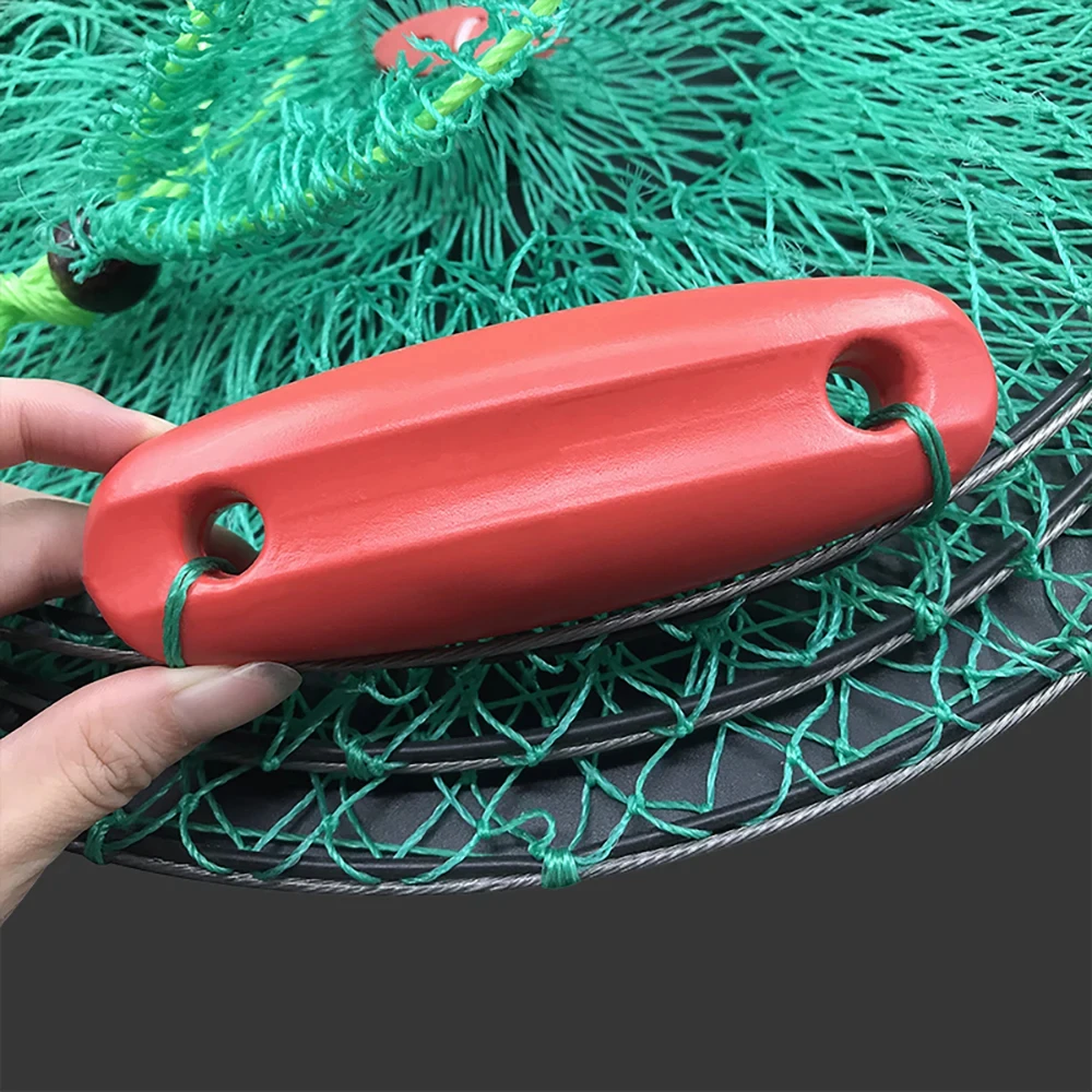 Red de pesca con tres deriva para protección del mar, bolsa de red de bolsillo, jaula de pescado plegable de secado rápido, cesta de pescado gruesa, accesorios de pesca - imagen 5