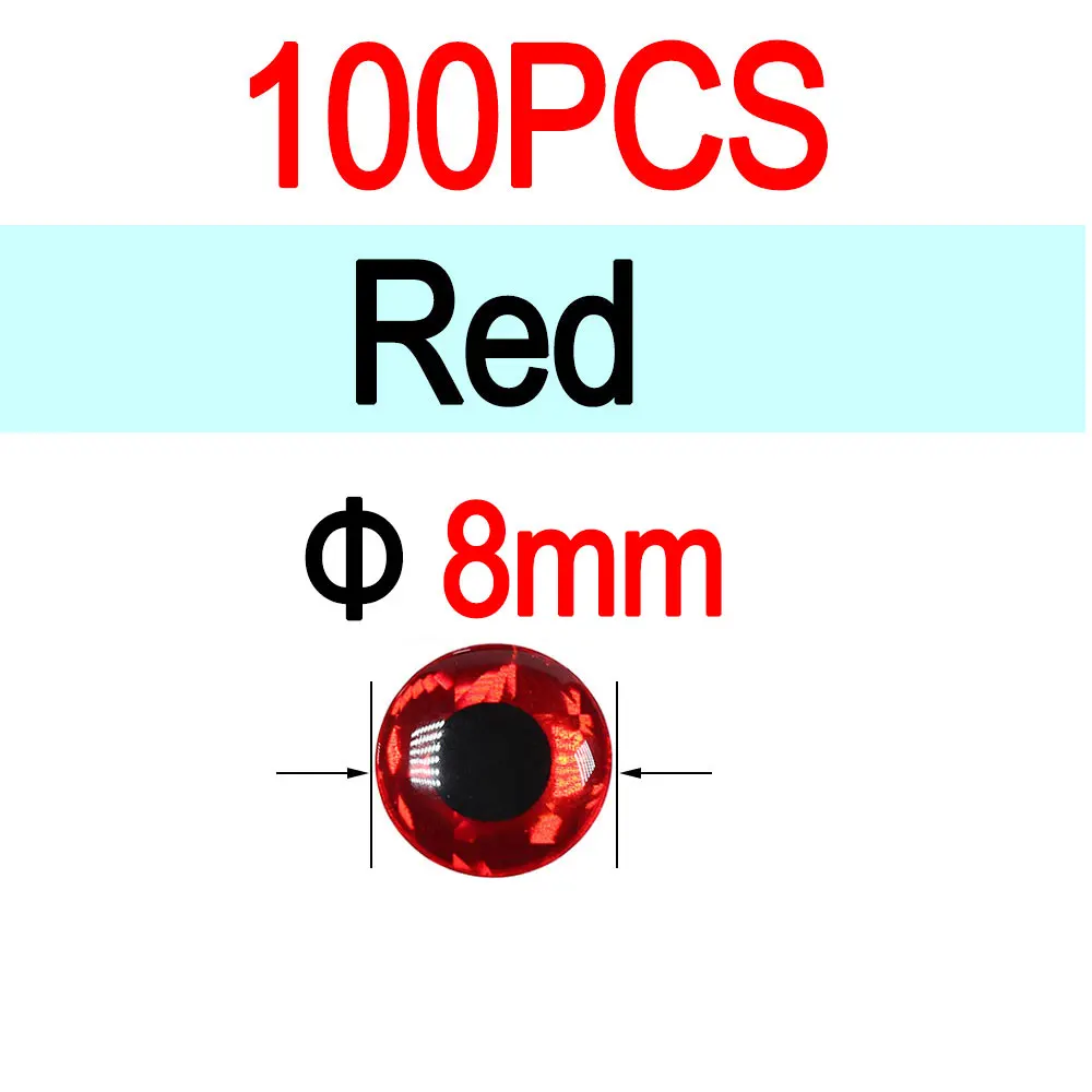 8mm Red 100pcs