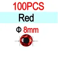 8mm Red 100pcs