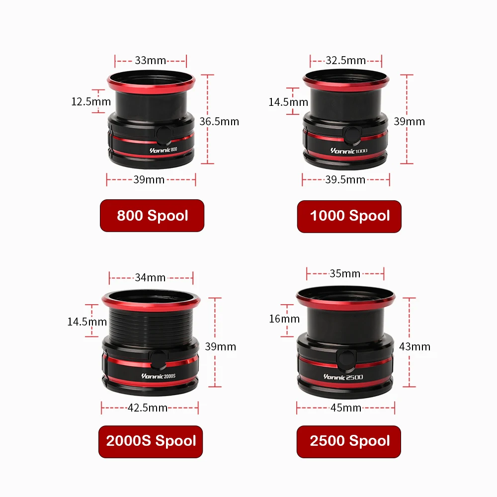 PURELURE-carrete giratorio Yannic de fibra de carbono, Rotor ligero poco profundo, modelo 135 1000, 2500 - imagen 4