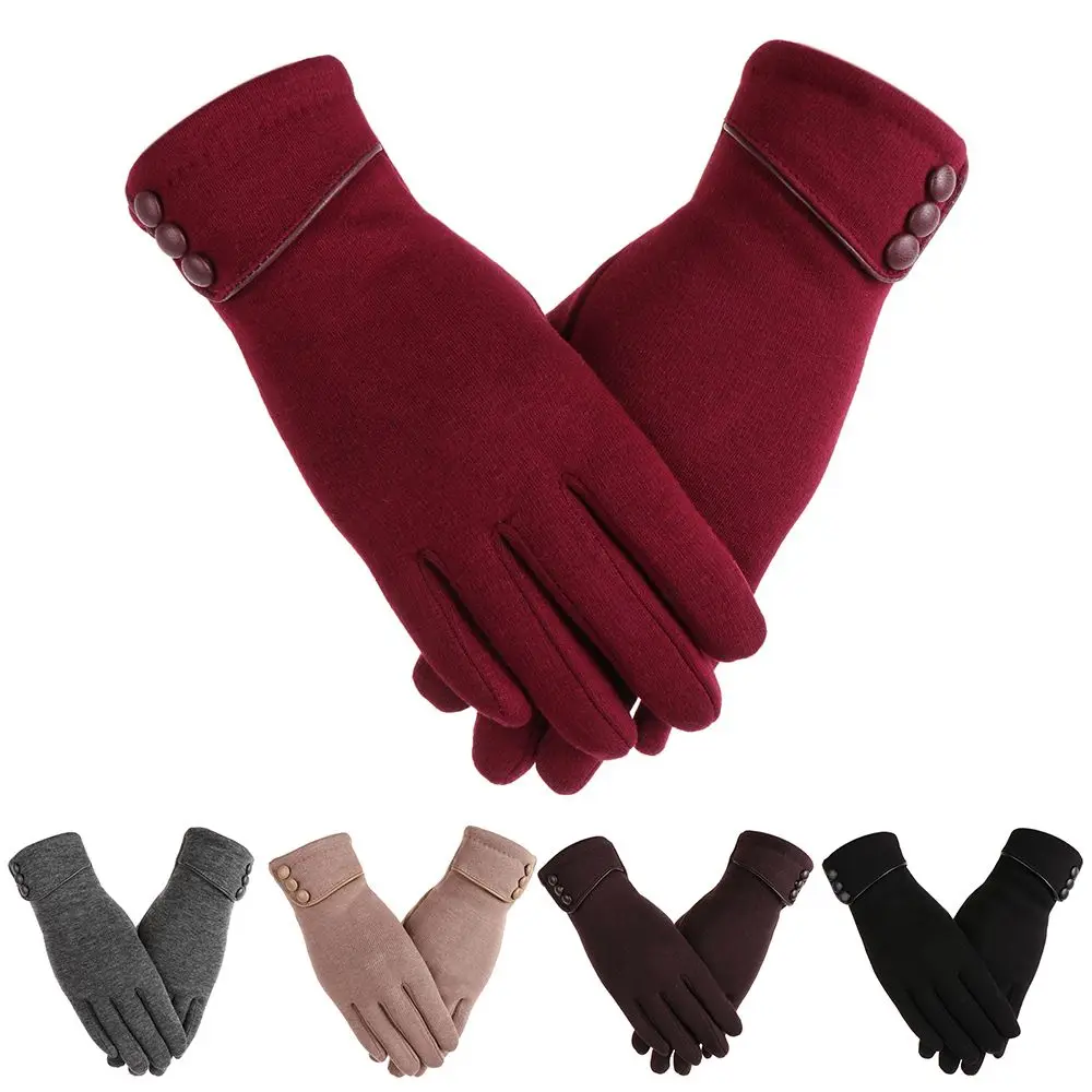 Guantes de invierno cálidos a prueba de viento para mujer, manoplas de terciopelo para conducir, guantes para pantalla táctil, guantes de esquí - imagen 3