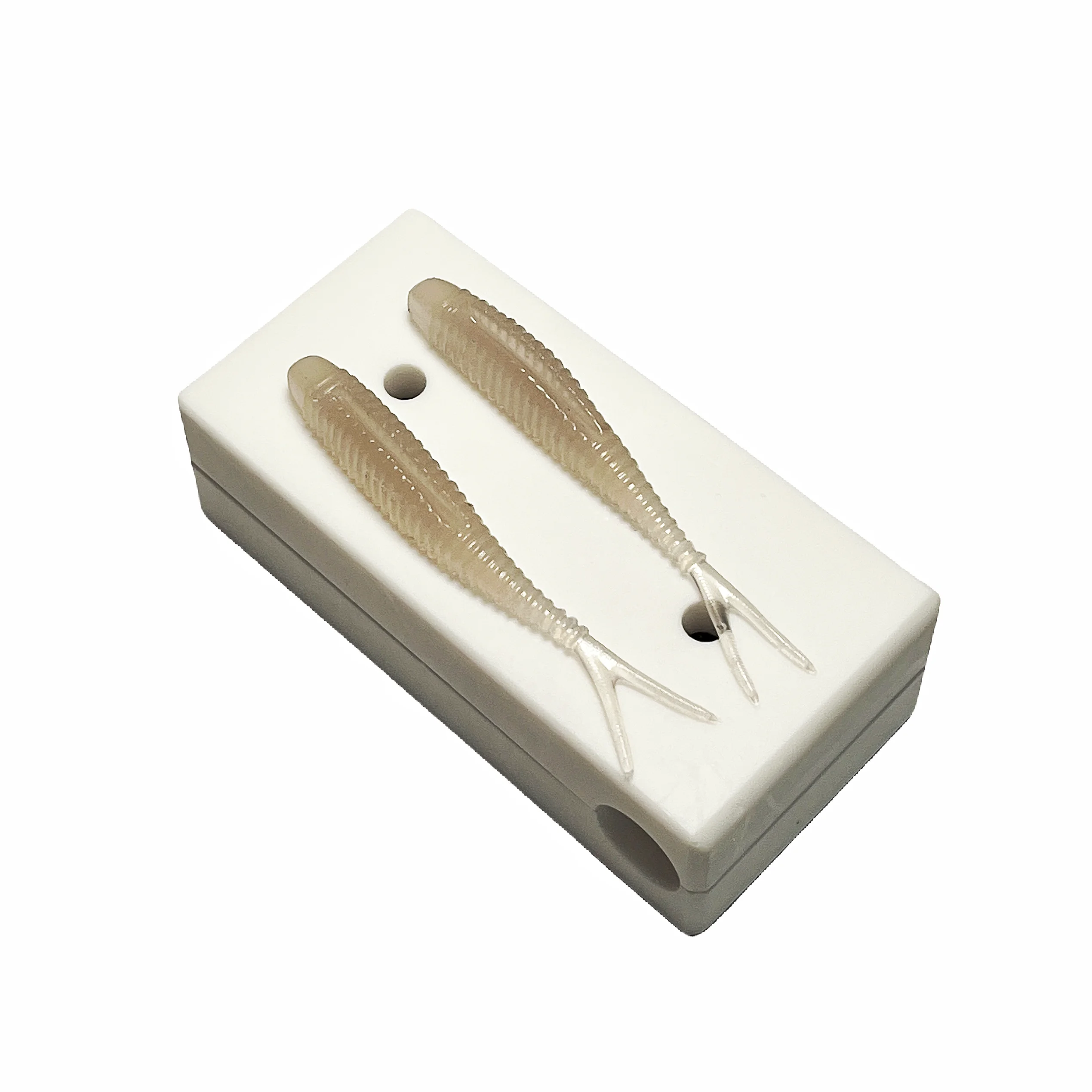 Luretv señuelo cebo suave DIY molde de alta temperatura Sol proceso de moldeo por inyección CNC grabado Forktail 2,5 "2 agujeros - imagen 4