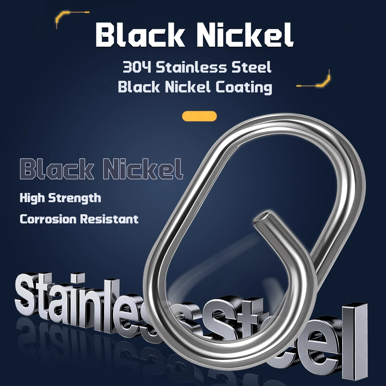 9KM 50 ~ 200 Uds. Broche de pesca de acero inoxidable, Clips de pesca rápidos, anillos, conector de señuelo de agua dulce y salada - imagen 4