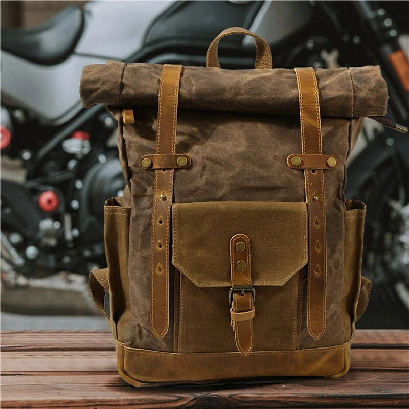 Mochila Crazy Horse de cuero vintage – trekking al aire libre - imagen 4