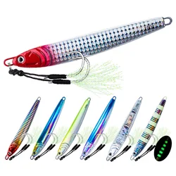 Señuelo Jigging metálico luminoso para lubina-cebo duro de fundición