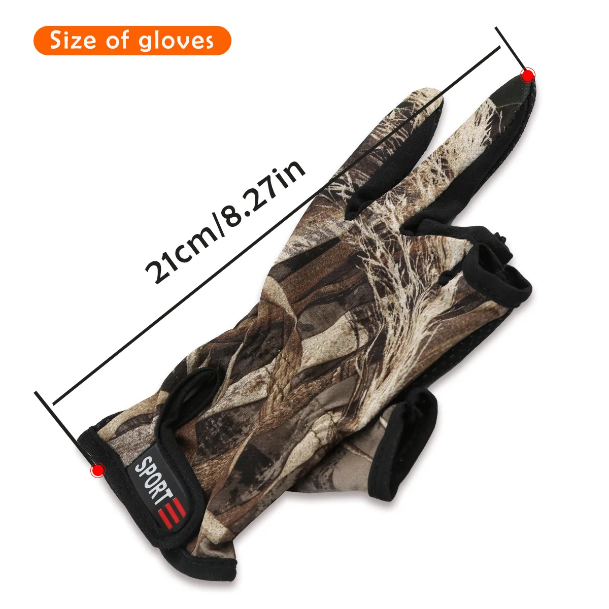 Guantes de Pesca Antideslizantes 3 Dedos Camuflaje Transpirables - imagen 4