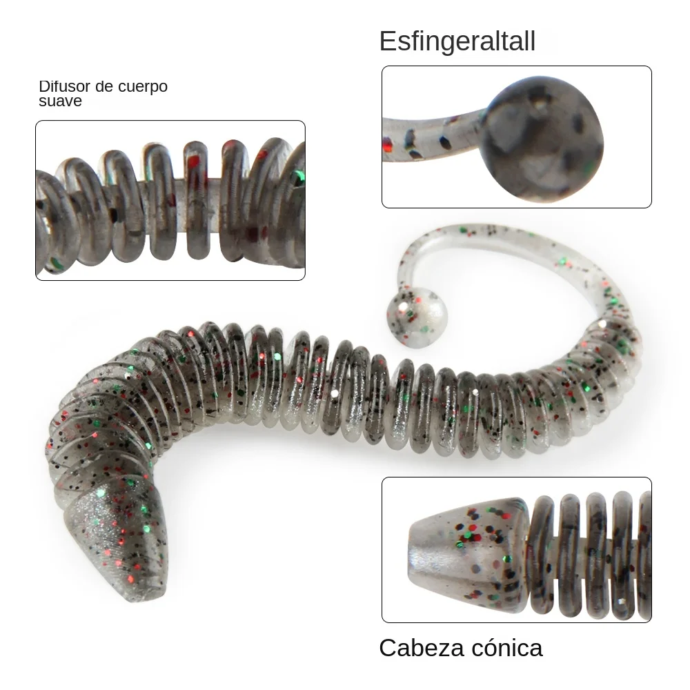Spinpoler, nueva cola de ardilla, señuelo suave, cebo de pesca, gusano, carretera, subcebo, cebo suave, insectos, lombriz de tierra, cebo falso, trucha, lubina, tiro directo - imagen 4